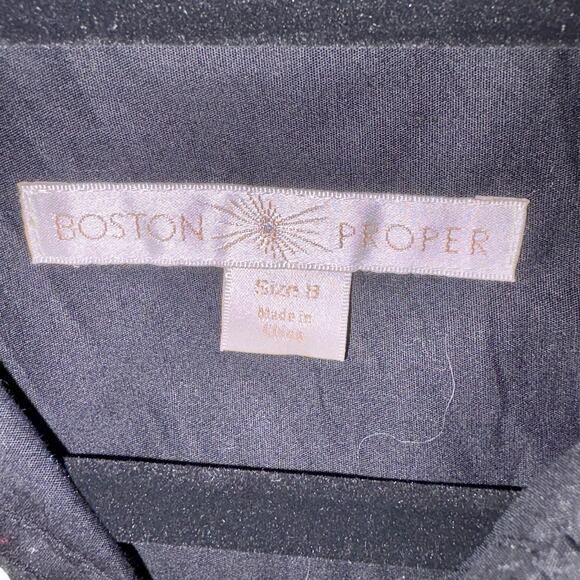 Boston Proper Black Poplin Blouse Tunic Women's Size 8 EUC - Picture 5 of 10